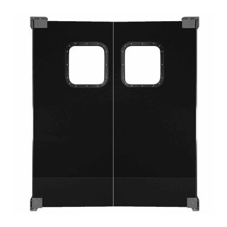 Chase Industries,. Chase Doors Light to Medium Duty Service Door Double Panel Black 6' x 7' 7284NWD-BK